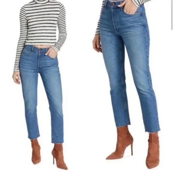 RAG & BONE Nina High Rise Ankle Cigarette Straight Leg Jeans Monty NWT - Picture 1 of 12
